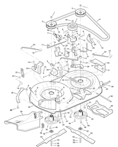 Mower Housing Diagram and Parts List for 387002X92D 2005 Briggs and Stratton Lawn Tractor